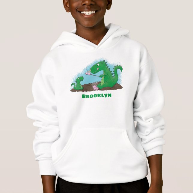 Cute dragons roasting marshmallows cartoon hoodie (Front)