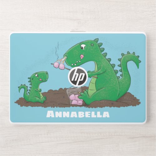 Cute dragons roasting marshmallows cartoon HP laptop skin