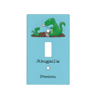 Cute dragons roasting marshmallows cartoon  light switch cover