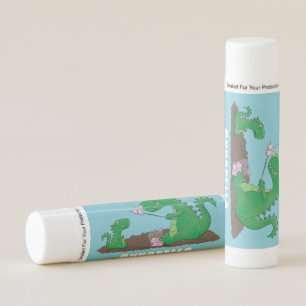 Cute dragons roasting marshmallows cartoon lip balm