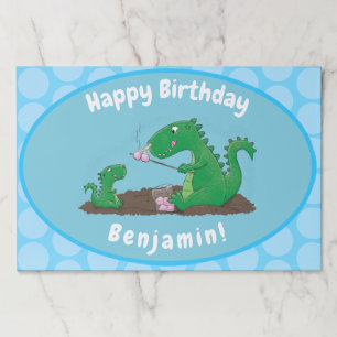 Cute dragons roasting marshmallows cartoon paper pad