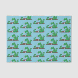 Cute dragons roasting marshmallows cartoon tissue paper
