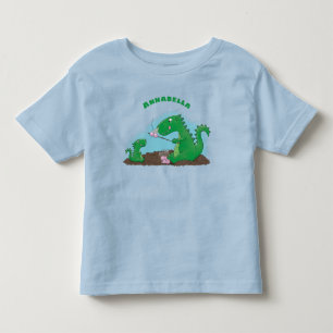 Cute dragons roasting marshmallows cartoon toddler t-shirt