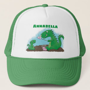 Cute dragons roasting marshmallows cartoon trucker hat