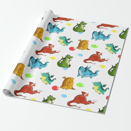 Cute Dragons Wrapping Paper