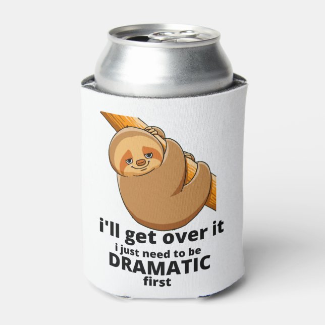 cute dramatic sloth   can cooler (Can Front)