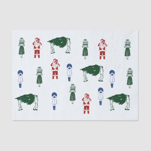 Cute Drawing Christmas  Tissue Paper (Front)