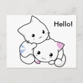 Cute Drawing Of Boy And Girl Kitten In Love Card Zazzle Com