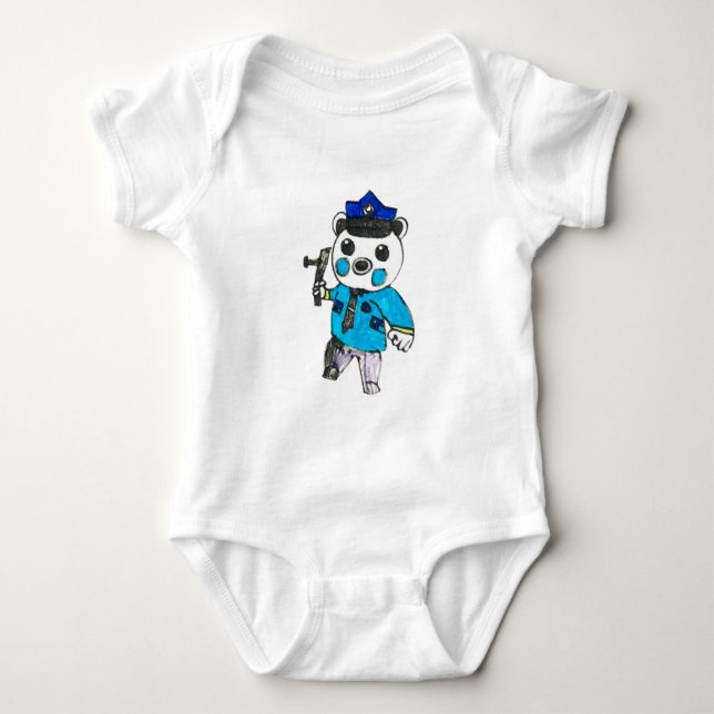 Cute Drawing of Piggy Poley by Kareem Kids Art Baby Bodysuit (Front)