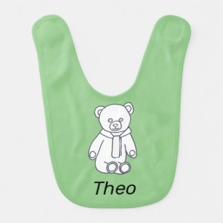 Cute Drawing Teddy Bear Personalized Baby Bibs