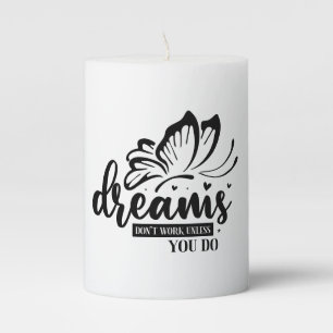 Cute dream butterfly word art pillar candle
