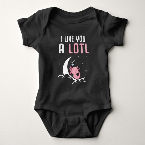 Cute Dreaming Axolotl Moon Animal Lover Baby Bodysuit