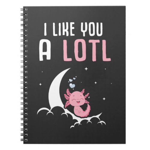 Cute Dreaming Axolotl Moon Animal Lover Notebook