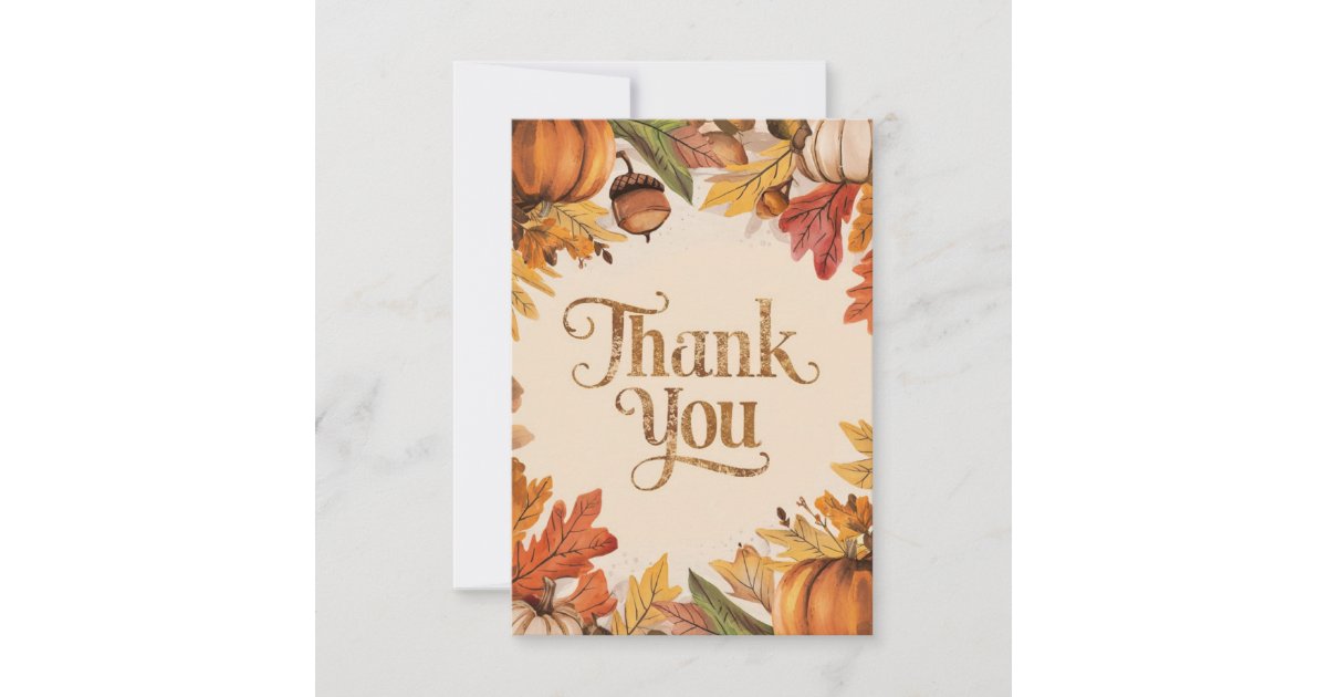 Cute Dreamy Autumn Fall Thank You Card | Zazzle