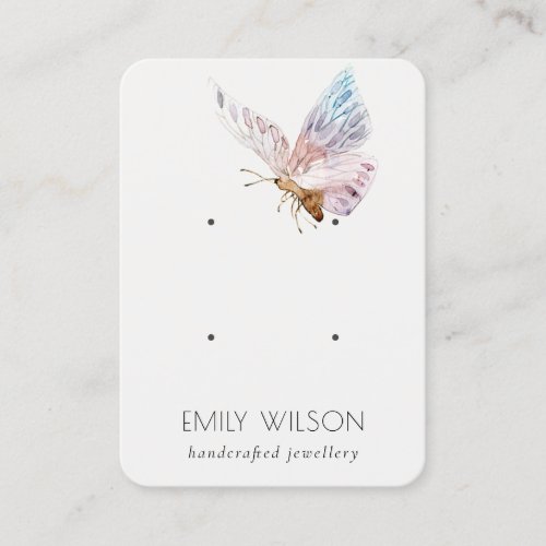Cute Dreamy Blush Aqua Butterfly 2 Earring Display Business Card