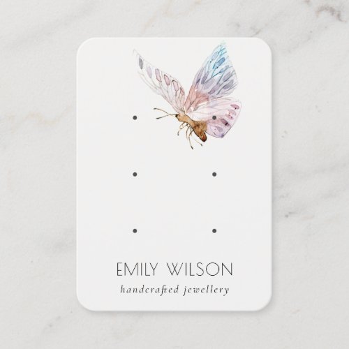 Cute Dreamy Blush Aqua Butterfly 3 Earring Display Business Card