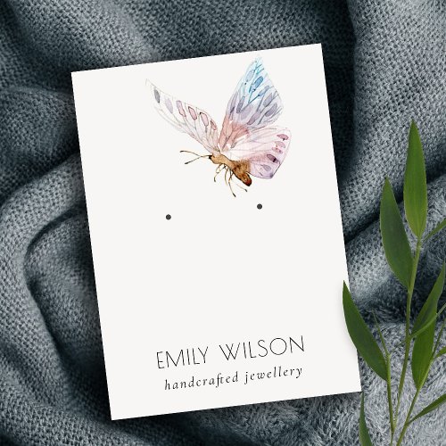 Cute Dreamy Blush Aqua Butterfly Earring Display Business Card