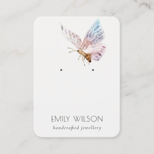 Cute Dreamy Blush Aqua Butterfly Earring Display Business Card