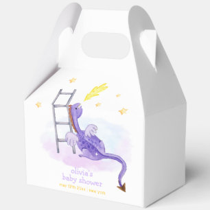 Cute Dreamy Fairytale Dragon Stars Baby Shower Favor Boxes