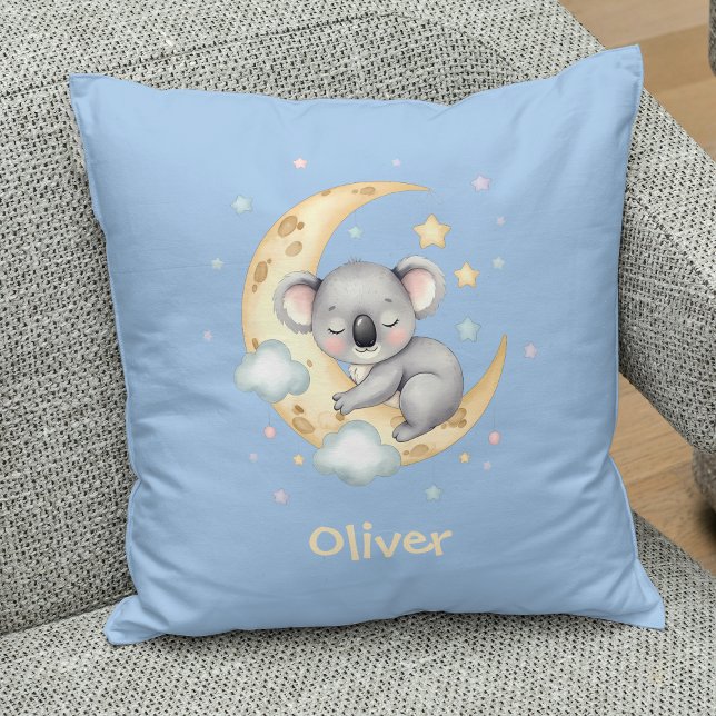 Cute Dreamy Koala Boys' Throw Pillow (Creator Uploaded)