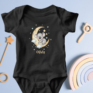 Cute Dreamy Koala Personalized Baby Bodysuit