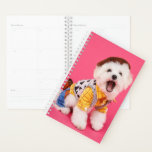 Cute Dressed Up Dog Planner<br><div class="desc">A photo of an adorable dressed up dog on a bright pink background</div>