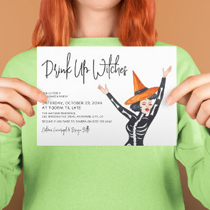 Cute 'Drink Up Witches' Girls Halloween Party Invitation