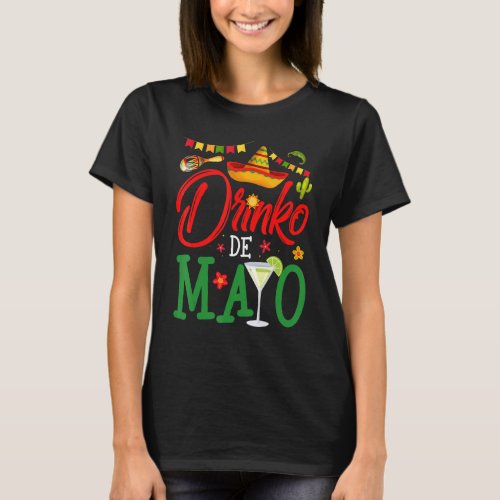 Cute Drinko De Mayo Margarita Sombrero Mexican Cin T_Shirt