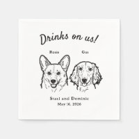 Cute Drinks On Us Corgi Dachshund Wedding Dog