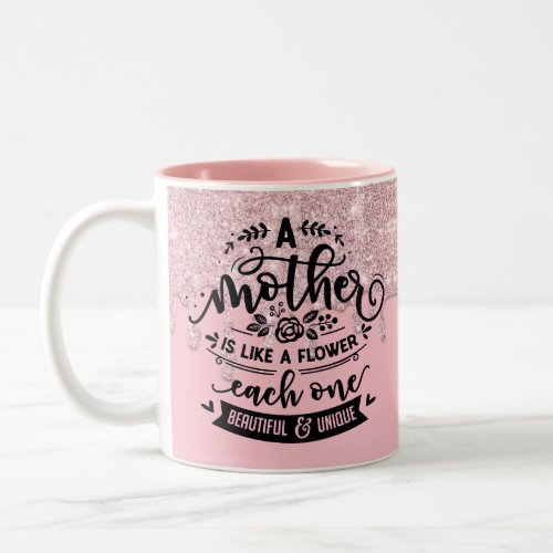 Cute Dripping Glitter Mothers Day  Two_Tone Coffe Two_Tone Coffee Mug