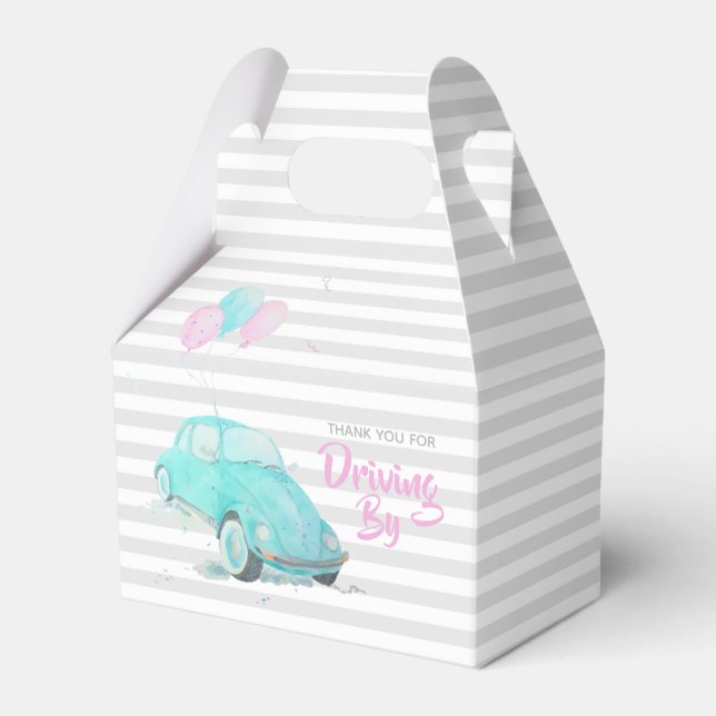 Cute Drive By Baby Shower Favor Box 🚗 (Front Side)