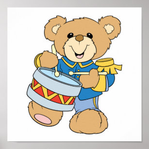 teddy bear with drum