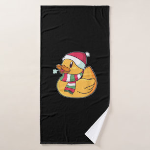Cute Dub Duck Christmas Bath Towel