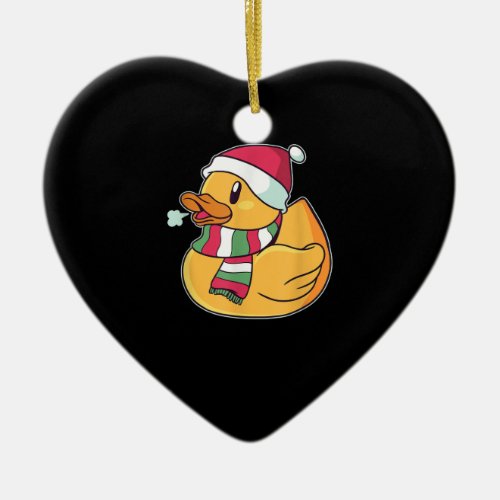 Cute Dub Duck Christmas Ceramic Ornament