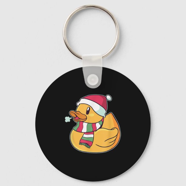 Cute Dub Duck Christmas Keychain (Front)