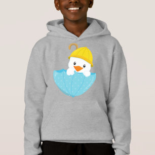 Cute Duck, Baby Duck, Duck With Umbrella, Rain Hoodie