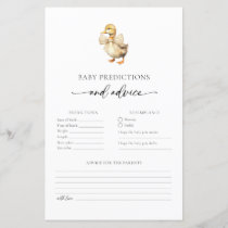 Cute Duck Baby Predictions and Advice Card