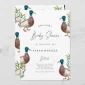 Cute Duck Baby Shower Invitation - Gender Neutral (Front/Back)