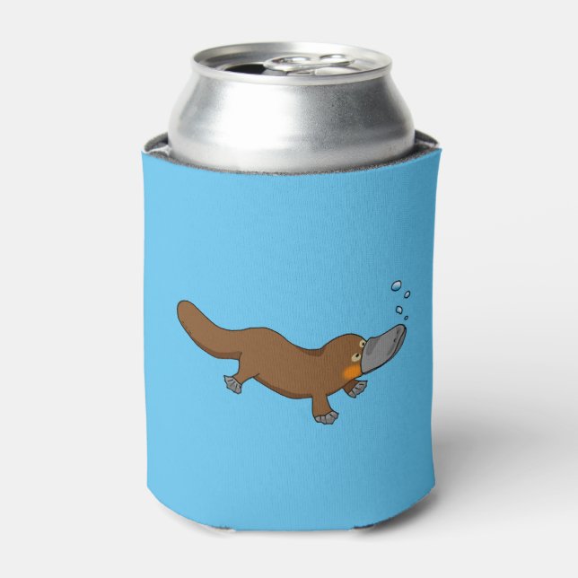 cute duck billed platypus can cooler (Can Front)