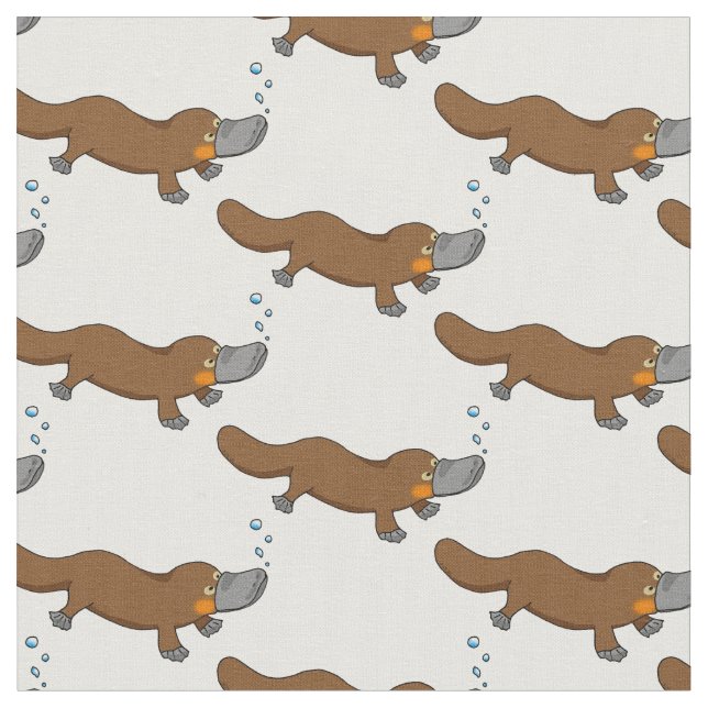 cute duck billed platypus fabric (Close Up)