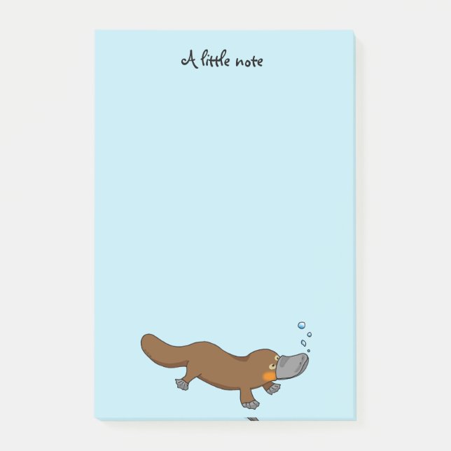 cute duck billed platypus post-it notes (Front)