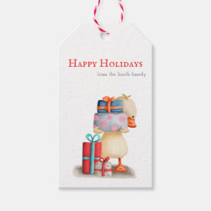 Cute Duck Bird Christmas Holiday Gift Tags
