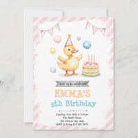 Cute duck birthday invitation