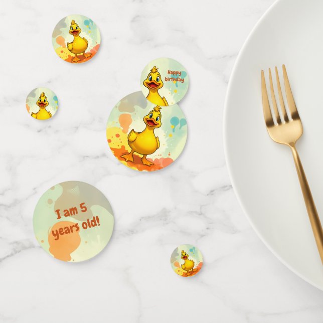 Cute Duck Birthday Party Table Confetti Circles (Group)