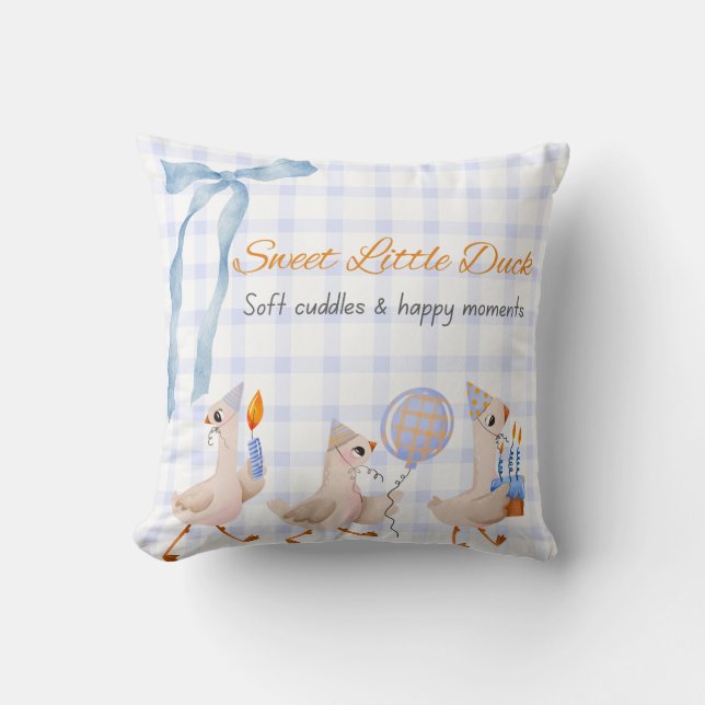 Cute Duck Birthday Room Decor  Throw Pillow (Front)