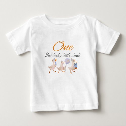 Cute Duck Birthday Tee for Baby Boy or Girl