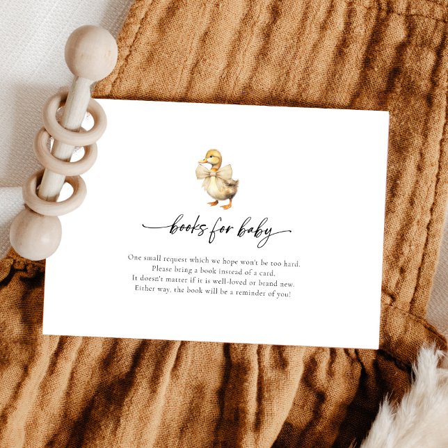 Cute Duck Books For Baby Shower Book Request Enclosure Card (Creator Uploaded)