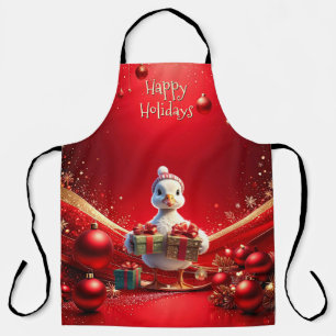 Cute Duck Christmas Holiday Apron