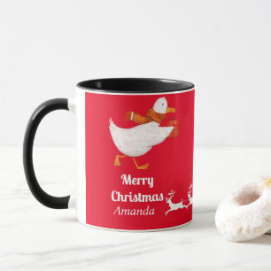 Cute duck christmas mug