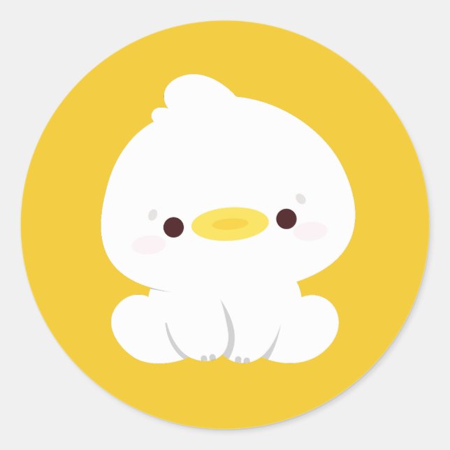 Cute Duck Classic Round Sticker (Front)